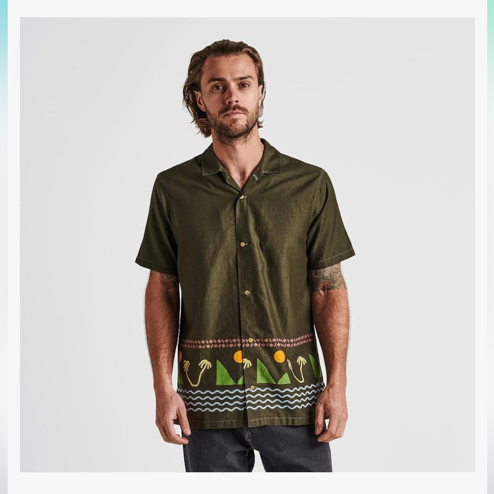 Roark Gonzo Camp Collar Shirt (Olive)